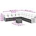 Set Divano da Giardino 10 pz con Cuscini Grigio in Polyrattan - Foto miniatura 3