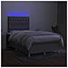 Letto a Molle Materasso e LED Grigio Chiaro 120x190 cm Tessuto - Foto miniatura 4