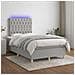 Letto a Molle Materasso e LED Grigio Chiaro 120x190 cm Tessuto - Foto miniatura 5