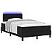 Letto box spring con materasso e illuminazione LED nera 120x190 cm tessuto - Foto miniatura 1
