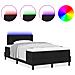 Letto box spring con materasso e illuminazione LED nera 120x190 cm tessuto - Foto miniatura 4