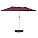Ombrello da giardino Rosso bordò 385 x 209 x 244 cm Tessuto - Foto miniatura 6