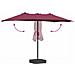 Ombrello da giardino Rosso bordò 385 x 209 x 244 cm Tessuto - Foto miniatura 8