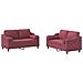 Set di Divani 2 pz con Cuscini Rosso Vino in Tessuto - Foto miniatura 1