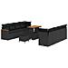 Set Divano da Giardino con cuscino 11 pcs Nero Poly Rattan - Foto miniatura 1