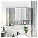 Mobiletto per specchio da bagno Grigio sonoma 80 x 17 x 55 cm - Foto miniatura 2
