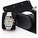Custodia Porta Orologi In Pelle Pu Grana Litchi A 3 Scomparti - Custodia Da Viaggio Portatile Black - Foto miniatura 3