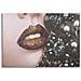 Stampa Su Tela Beautiful Lips Labbra Glamour Con Gioielli 120x80 Cm - Foto miniatura 1