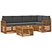 Set divani 6 pcs Naturale e Antracite Legno di Acacia Massello - Foto miniatura 1