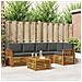 Set divani 6 pcs Naturale e Antracite Legno di Acacia Massello - Foto miniatura 2