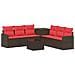 Set di divani 8 pz Marrone e Rosso Rattan sintetico e Acciaio - Foto miniatura 1