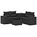 Set di divani 6 pz Nero Rattan sintetico e Acciaio - Foto miniatura 1