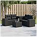 Set di divani 6 pz Nero Rattan sintetico e Acciaio - Foto miniatura 7