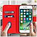 Custodia Iphone 7 / 8 Sportellino Portacarte Funzione Stand Rosso - Foto miniatura 3