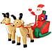 Gonfiabile Babbo Natale Su Slitta Con Renne Luci A Led 240x137cm Autogonfiabile - Foto miniatura 1