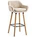 Sgabello Bar Grant Tessuto Sfoderabile I Sedia Alta Cucina Telaio in Legno di Faggio I Sgabello Bancone con Schienale E Poggiapiedi Crema - Foto miniatura 1