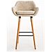 Sgabello Bar Grant Tessuto Sfoderabile I Sedia Alta Cucina Telaio in Legno di Faggio I Sgabello Bancone con Schienale E Poggiapiedi Crema - Foto miniatura 2