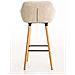 Sgabello Bar Grant Tessuto Sfoderabile I Sedia Alta Cucina Telaio in Legno di Faggio I Sgabello Bancone con Schienale E Poggiapiedi Crema - Foto miniatura 4