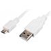 1.5m, Micro-USB2.0-B / USB2.0-A, USB A, Micro-USB B, Maschio / maschio, Dritto, Dritto, Bianco - Foto miniatura 1