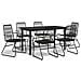 Set Da Pranzo Da Giardino 7 Pz Nero In Rattan Pvc - Foto miniatura 2