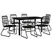 Set Da Pranzo Da Giardino 7 Pz Nero In Rattan Pvc - Foto miniatura 3