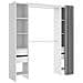 Guardaroba Resegone, Struttura Per Cabina Armadio, Mobile Appendiabiti Aperto, 180x50h205 Cm, Bianco E Grigio - Foto miniatura 2