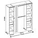 Guardaroba Resegone, Struttura Per Cabina Armadio, Mobile Appendiabiti Aperto, 180x50h205 Cm, Bianco E Grigio - Foto miniatura 3