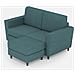 Divano Yasel 2 Posti Medio (due Sedute Da 70cm) + Pouf Misure Esterne L. 172 P. 145 Colore Petrolio - Foto miniatura 1