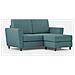 Divano Yasel 2 Posti Medio (due Sedute Da 70cm) + Pouf Misure Esterne L. 172 P. 145 Colore Petrolio - Foto miniatura 4