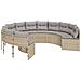 Divano Giardino Con Tavolo E Cuscini Circolare Beige Polyrattan - Foto miniatura 4