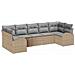 Set di Divani da Giardino  7 Pezzi con Cuscini Beige Polyrattan, Divano da Giardino  a Due Posti con Spazio di Archiviazione e Cuscini Beige Polyrattan - Foto miniatura 1
