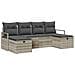 Set Divano da Giardino 6 Pezzi con Cuscini Grigio Chiaro Polyrattan,  Divano da Giardino per 2 Persone con Cuscini Grigio Polyrattan - Foto miniatura 1