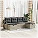 Set Divano da Giardino 6 Pezzi con Cuscini Grigio Chiaro Polyrattan,  Divano da Giardino per 2 Persone con Cuscini Grigio Polyrattan - Foto miniatura 2