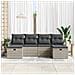 Set Divano da Giardino 6 Pezzi con Cuscini Grigio Chiaro Polyrattan,  Divano da Giardino per 2 Persone con Cuscini Grigio Polyrattan - Foto miniatura 3