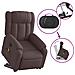 Poltrona Alzapersona Massaggi Reclinabile Marrone Scuro Tessuto - Foto miniatura 6