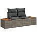 Set Divano da Giardino con Cuscini Grigio in Rattan Polietilene a 4 Pezzi - Foto miniatura 4