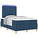 Letto Box Spring con Materasso e LED Blu 120x190 cm Tessuto - Foto miniatura 1