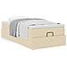 Struttura Letto Pouf con Materasso Crema 100x200 cm in Tessuto - Foto miniatura 4