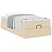 Struttura Letto Pouf con Materasso Crema 100x200 cm in Tessuto - Foto miniatura 5
