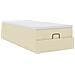 Struttura Letto Pouf con Materasso Crema 100x200 cm in Tessuto - Foto miniatura 6