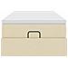 Struttura Letto Pouf con Materasso Crema 100x200 cm in Tessuto - Foto miniatura 7