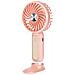 Ventilatore Portatile Silenzioso A 3 Velocità Con Batteria E Supporto Per Telefono, Rosa - Foto miniatura 5