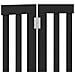 Cancello per Cani Pieghevole 3 Pannelli Nero 150cm Legno Pioppo - Foto miniatura 8
