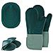 Set Di Guanti Da Forno Resistenti Al Calore - 2 Guanti Verde Scuro, 2 Pinze A Squalo E Sottopentola In Silicone Green - Foto miniatura 1