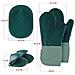 Set Di Guanti Da Forno Resistenti Al Calore - 2 Guanti Verde Scuro, 2 Pinze A Squalo E Sottopentola In Silicone Green - Foto miniatura 4