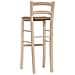 Sgabello Bar Alto 80 Cm In Legno Grezzo Da Verniciare Con Seduta In Paglia - Foto miniatura 3