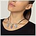Collana In Pelle Con Pendenti A Forma Di Foglia Placcati In Argento, 40 Cm - Foto miniatura 2