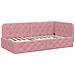 Cornice del letto ad angolo Rosa 90 x 200 cm Velluto - Foto miniatura 1