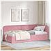 Cornice del letto ad angolo Rosa 90 x 200 cm Velluto - Foto miniatura 2