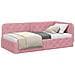 Cornice del letto ad angolo Rosa 90 x 200 cm Velluto - Foto miniatura 3